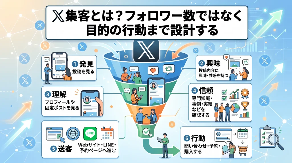 1. X集客とは？フォロワー数ではなく目的の行動まで設計する