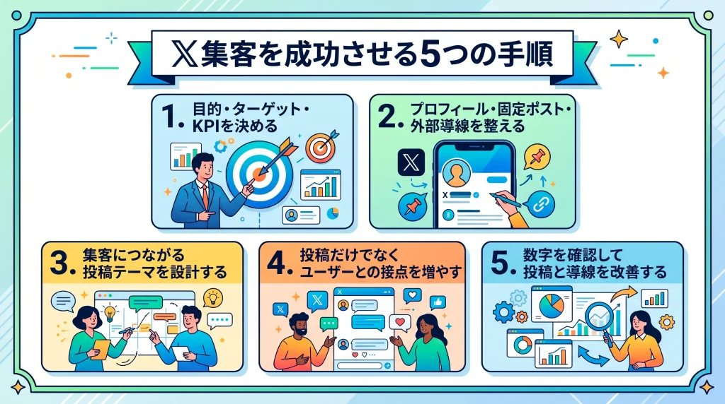 2. X集客を成功させる5つの手順