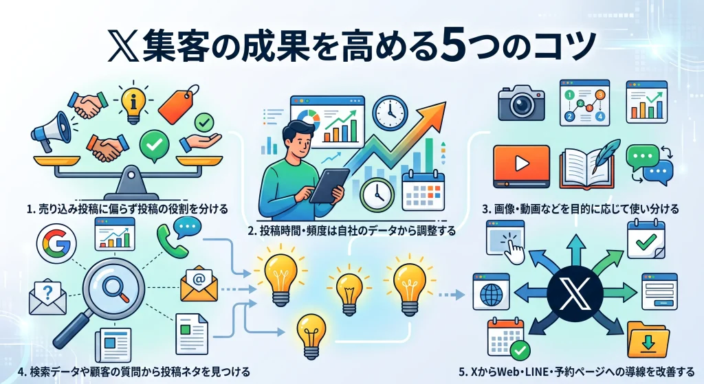 3. X集客の成果を高める5つのコツ