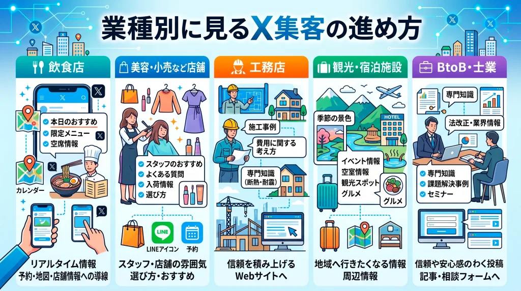 6. 業種別に見るX集客の進め方