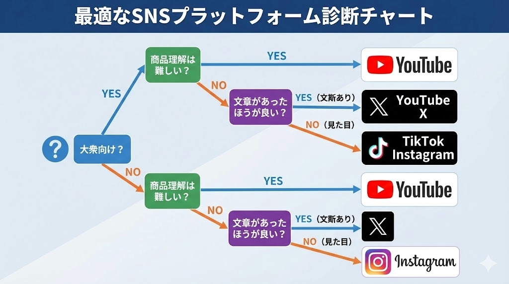 最適なSNSプラットフォーム診断チャート