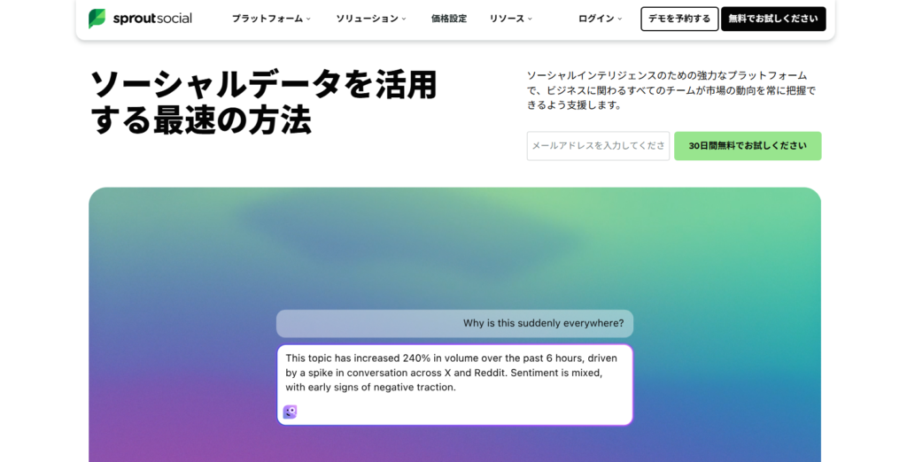 Sprout Social TOP画像