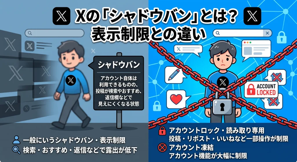 2. Xの「シャドウバン」とは？表示制限との違い
