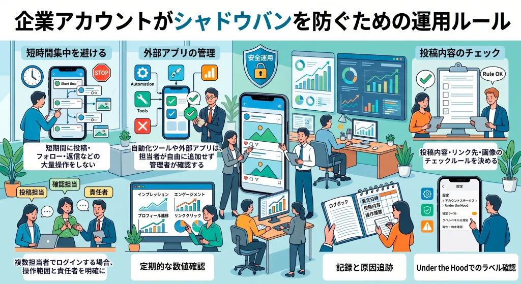 9. 企業アカウントがシャドウバンを防ぐための運用ルール