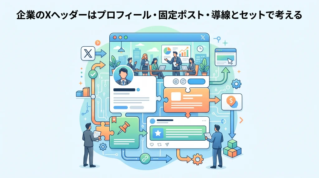 6. 企業のXヘッダーはプロフィール・固定ポスト・導線とセットで考える