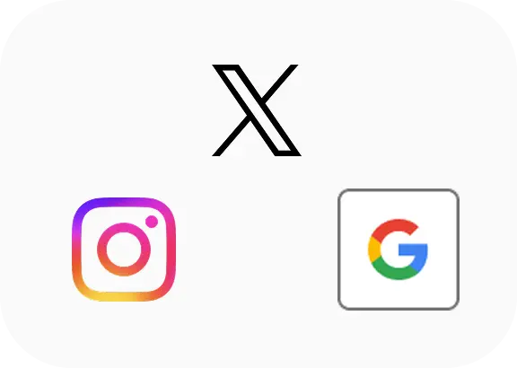 X、Instagram、Google広告のアイコン
