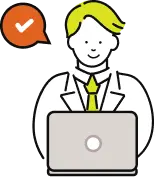 広告運用代行を受け安心して作業する人のイラスト
