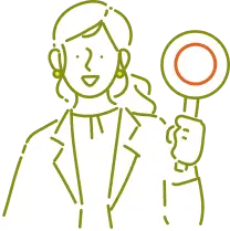 丸印を持った女性のイラスト