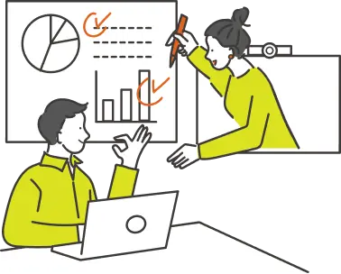 データを分析するコンサルタントのイラスト
