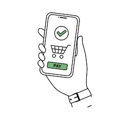 Stripe・PayPal連携での決済機能のイラスト