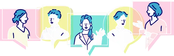 相談し合う人たちのイラスト