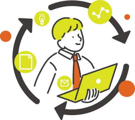 PDCAサイクルを表現したイラスト