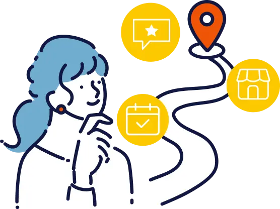 MEO対策で検索導線が伸びる様子のイメージイラスト